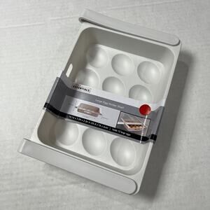 Storage Essentials Egg Holder 12 Count Large Fridge Organizer Plastic Dish Safe